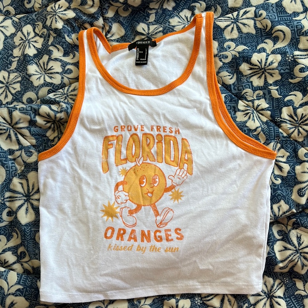 Large Graphic Forever 21 Crop Top
